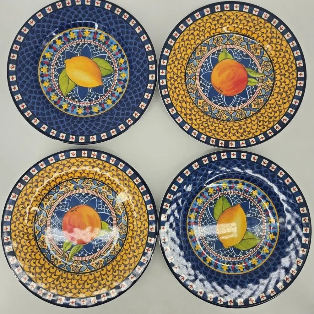 4 Williams Sonoma Sicily Melamine Salad Plates 8.5